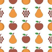 Autumn harvest fruits seamless tile pattern with apples pears and grapes in warm tones concept as Apples pears and grapes in warm tones create an autumn harvest fruits seamless til Seamless Set vector