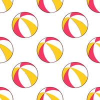 Summer beach ball seamless tile pattern with vibrant colors and a playful beach atmosphere concept as Vibrant beach balls and bright colors create a fun playful summer beach seamle Seamless Set vector