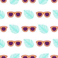 Fun summer sunglasses seamless tile pattern with neon frames and tropical reflections concept as Neon sunglasses with tropical reflections create a seamless tile pattern full of br Seamless Set vector