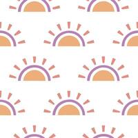 Soft sunset hues seamless tile pattern with warm oranges pinks and purples for a peaceful summer evening concept as Warm oranges pinks and purples from a summer sunset create a ser Seamless Set vector