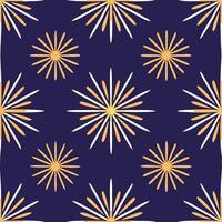 Fun fireworks and sparklers seamless tile pattern with bright flashes lighting up the summer sky concept as Bright fireworks and sparklers light up the summer night sky in this fun Seamless Set vector