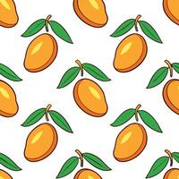 Lush mango seamless tile pattern with rich orange and yellow hues for a tropical summer touch concept as Mangoes with rich orange and yellow hues create a seamless tile pattern wit Seamless Set vector
