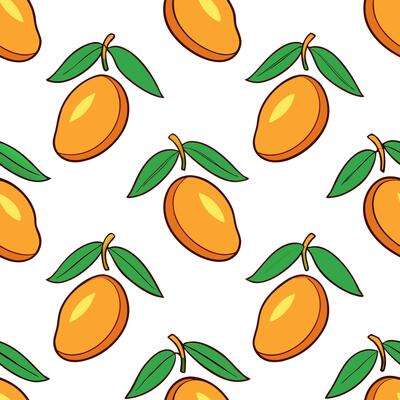 Lush mango seamless tile pattern with rich orange and yellow hues for a tropical summer touch concept as Mangoes with rich orange and yellow hues create a seamless tile pattern wit Seamless Set