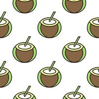 Refreshing coconut drink seamless tile pattern with a tropical flair and beach vibes concept as Tropical coconut drinks with a splash of lime and fresh coconut water create a seaml Seamless Set vector