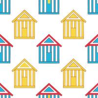Summer beach cabanas seamless tile pattern with cool shades and vibrant beachside charm concept as Vibrant summer beach cabanas with cool shades and beachside charm create a seamle Seamless Set vector