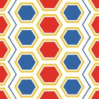 Geometric retro polygon seamless tiles bright primary colors on white background great for energetic designs concept as Creating geometric seamless tile with retro polygons in brig Seamless Set vector