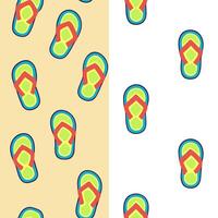 Playful summer flip flops seamless tile pattern with colorful beach footwear scattered on sand concept as Colorful flip flops scattered on soft beach sand create a fun playful seam Seamless Set vector