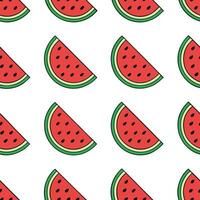 Juicy watermelon seamless tile pattern with vibrant red and green hues for a refreshing summer look concept as Watermelon slices with bright red flesh and green rind create a seaml Seamless Set vector