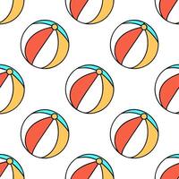 Colorful beach ball seamless tile pattern with vibrant hues and playful summer fun vibes concept as Bright bouncy beach balls in vibrant colors create a seamless tile pattern perfe Seamless Set vector