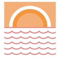 Sunset over the ocean seamless tile pattern with warm orange and pink hues for a vibrant beach vibe concept as Warm orange and pink hues from a sunset over the ocean create a vibra Seamless Set vector