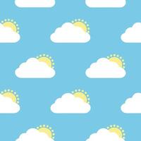 Clear blue sky seamless tile pattern with soft clouds and bright sunlight symbolizing a new day in spring concept as Clear blue skies with soft clouds and bright sunlight create a Seamless Set vector
