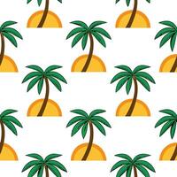 Tropical palm tree seamless tile pattern with green fronds and golden sunsets concept as Palm trees with green fronds and golden sunsets create a tropical beach vibe in this seamle Seamless Set vector