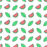 Cool and refreshing watermelon mint seamless tile pattern with a splash of green and pink hues concept as Watermelon and mint combine for a refreshing seamless tile pattern with co Seamless Set vector