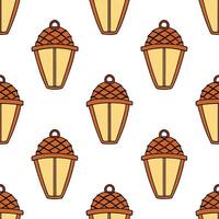 Cozy autumn lanterns and pinecones seamless tile pattern with warm inviting colors concept as Warm autumn lanterns and pinecones create a cozy seamless tile pattern with inviting c Seamless Set vector
