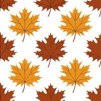 Rustic autumn leaves seamless tile pattern with deep reds oranges and yellows concept as Deep red orange and yellow autumn leaves create a rustic seamless tile pattern perfect for Seamless Set vector