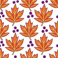 Vibrant autumn leaves and berries seamless tile pattern with rich reds oranges and purples concept as Rich red orange and purple autumn leaves and berries create a vibrant seamless Seamless Set vector