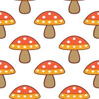 Vibrant autumn mushrooms seamless tile pattern with colorful caps and earthy stems concept as Colorful mushroom caps and earthy stems create a vibrant autumn mushrooms seamless til Seamless Set vector
