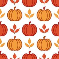 Warm autumn harvest seamless tile pattern with pumpkins apples and colorful leaves concept as Pumpkins apples and colorful leaves in warm tones create a warm autumn harvest seamles Seamless Set vector