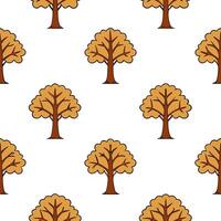 Rustic oak tree seamless tile pattern with autumn foliage and warm earthy tones concept as Oak trees with autumn foliage in warm earthy tones create a rustic seamless tile pattern Seamless Set vector