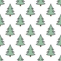 Snow covered pine trees seamless tile pattern with soft white snow and evergreen foliage concept as Soft white snow blankets evergreen pine trees in this seamless tile pattern perf Seamless Set vector