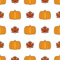 Rustic autumn harvest seamless tile pattern with hay bales pumpkins and fall leaves concept as Hay bales pumpkins and fall leaves create a rustic autumn harvest seamless tile patte Seamless Set vector
