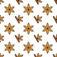 Warm autumn spices and leaves seamless tile pattern with cozy textures and rich colors concept as Autumn spices like cinnamon and cloves paired with leaves create a warm seamless t Seamless Set vector