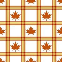 Cozy autumn plaid and leaves seamless tile pattern with warm colors and classic designs concept as Warm plaid patterns combined with autumn leaves create a cozy seamless tile patte Seamless Set vector
