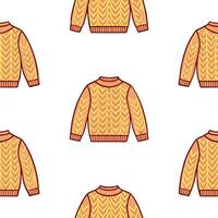 Cozy autumn sweater seamless tile pattern with warm colors and textured knits concept as Warm colored textured knits create a cozy autumn sweater seamless tile pattern perfect for Seamless Set vector