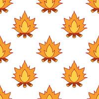 Cozy autumn campfire seamless tile pattern with flickering flames and surrounding fall foliage concept as Flickering campfire flames and surrounding fall foliage create a cozy autu Seamless Set vector