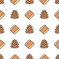 Warm blankets and pinecones seamless tile pattern with autumn textures and earthy tones concept as Warm blankets paired with pinecones create a seamless tile pattern with autumn te Seamless Set vector