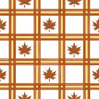 Warm toned plaid and leaves seamless tile pattern with autumn inspired designs concept as Warm toned plaid combined with autumn leaves create a seamless tile pattern inspired by fa Seamless Set vector