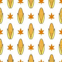 Autumn harvest basket seamless tile pattern with fruits vegetables and fall accents concept as Fruits vegetables and fall accents in a harvest basket create a seamless autumn tile Seamless Set vector