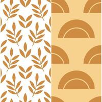 Golden autumn sunset seamless tile pattern with warm hues and nature inspired elements concept as Golden hues of autumn sunset blend with nature inspired elements to create a warm Seamless Set vector