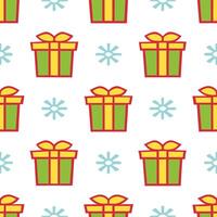 Frosty snowflake and holiday gift seamless tile pattern with vibrant colors and festive elements concept as Vibrant holiday gifts paired with frosty snowflakes create a seamless ti Seamless Set vector
