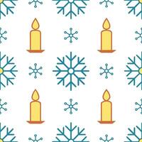Elegant snowflake and candle seamless tile pattern with warm winter glow and icy accents concept as Warm candlelight paired with elegant snowflakes creates a seamless tile pattern Seamless Set vector