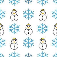 Elegant snowflake and snowman seamless tile pattern with playful winter elements concept as Playful snowmen paired with elegant snowflakes create a seamless tile pattern with fun w Seamless Set vector