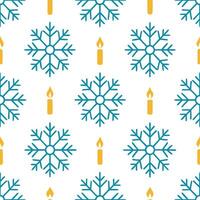 Elegant snowflake and candlelight seamless tile pattern with glowing winter ambiance concept as Glowing candlelight paired with elegant snowflakes create a seamless tile pattern wi Seamless Set vector