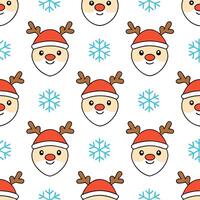 Santa Claus and reindeer seamless tile pattern with joyful winter motifs and bright colors concept as Santa Claus and reindeer bring joy with bright colors in a seamless tile patte Seamless Set vector
