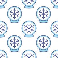 Frosty snowflake and snow globe seamless tile pattern with magical winter elements concept as Magical snow globes paired with frosty snowflakes create a seamless tile pattern with Seamless Set vector