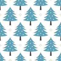 Enchanting winter forest seamless tile pattern with snow covered trees and twinkling lights concept as Snow covered trees and twinkling lights create an enchanting winter forest se Seamless Set vector