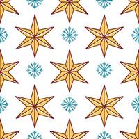 Frosty snowflake and Christmas star seamless tile pattern with sparkling holiday accents concept as Sparkling Christmas stars paired with frosty snowflakes create a seamless tile p Seamless Set vector