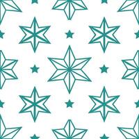 Frosty snowflake and Christmas star seamless tile pattern with luminous winter elements concept as Luminous Christmas stars paired with frosty snowflakes create a seamless tile pat Seamless Set vector