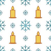 Snowflake and holiday candle seamless tile pattern with warm glow and frosty accents concept as Warm glowing candles paired with snowflakes create a seamless tile pattern with fros Seamless Set vector