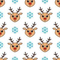 Snowflake and reindeer seamless tile pattern with joyful winter motifs and festive colors concept as Joyful reindeer paired with snowflakes create a seamless tile pattern with fest Seamless Set vector