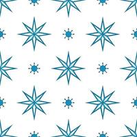 Icy snowflake and starburst seamless tile pattern with shimmering winter elements concept as Shimmering starbursts paired with icy snowflakes create a seamless tile pattern with sp Seamless Set vector