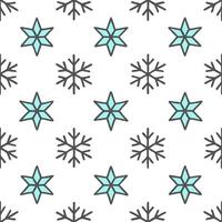 Sparkling snowflake and star seamless tile pattern with glittery accents and icy textures concept as Sparkling snowflakes and stars with glittery accents create an icy seamless til Seamless Set vector