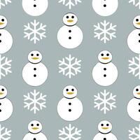 Icy snowflake and snowman seamless tile pattern with playful winter elements and cool tones concept as Playful snowmen paired with icy snowflakes create a seamless tile pattern wit Seamless Set vector