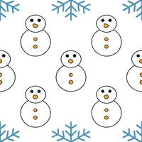 Snowman and snowflake seamless tile pattern with playful winter elements and cool tones concept as Playful snowmen surrounded by snowflakes create a seamless tile pattern with cool Seamless Set vector