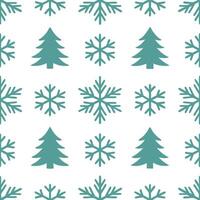 Frosty evergreen and snowflake seamless tile pattern with cool winter tones concept as Cool winter tones highlight frosty evergreens and snowflakes in a seamless tile pattern perfe Seamless Set vector
