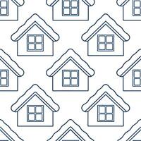 Frosty snow covered rooftops seamless tile pattern with winter village elements concept as Snow covered rooftops and winter village elements create a frosty seamless tile pattern p Seamless Set vector
